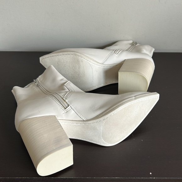 Steve Madden Cate Bone Leather Bootie Block Heel Pointed Toe Boot Sz 8 NEW - Picture 10 of 11